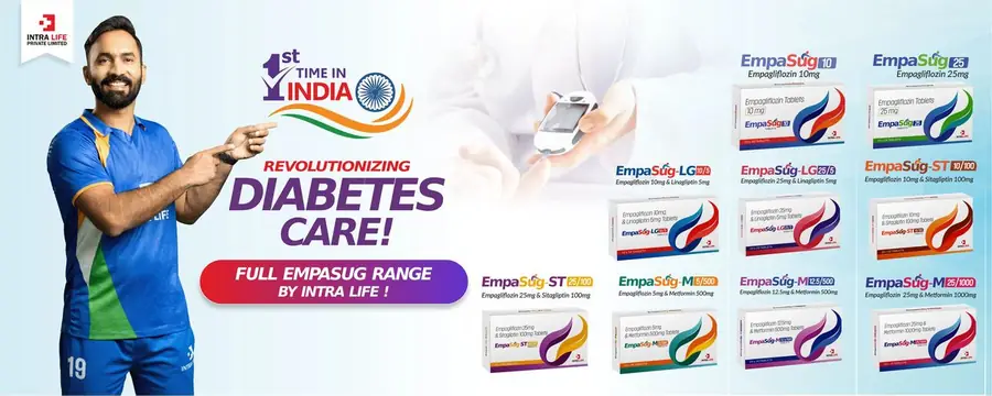 Empasug range Diabetes care - Intra Life PCD pharma franchise product banner