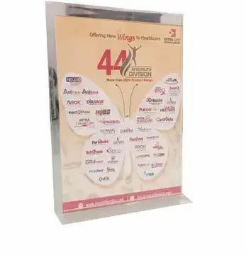 ILPL ACRYLIC YELLOW DISPLAY STAND - Intra Life promotional gift