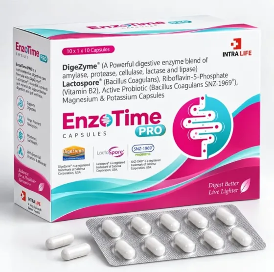 Enzotime Pro Caps - DigeZyme Digestive Enzyme Blend by Intra Life