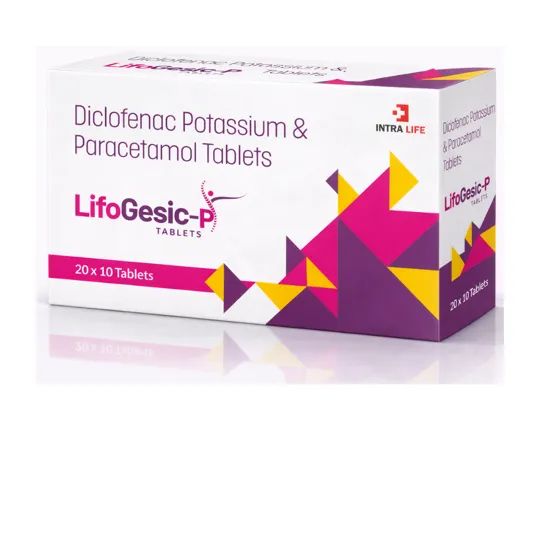 Lifogesic-P Tab tab - Diclofenac Potassium +Paracetamol by Intra Life