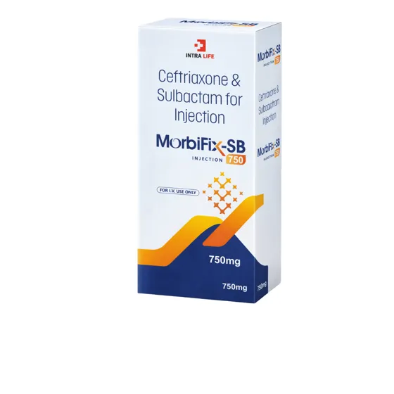 Morbifix-Sb 750Mg Inj injection - Ceftriaxone Sodium +Sulbactam by Intra Life